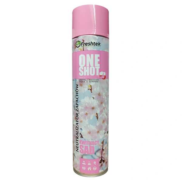 Freshtek One Shot Kwitnący Sad  odświeżacz powietrza, przyjemny zapach 600ml