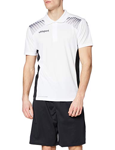Uhlsport Męska koszulka polo Goal, biała/czarna, XXL