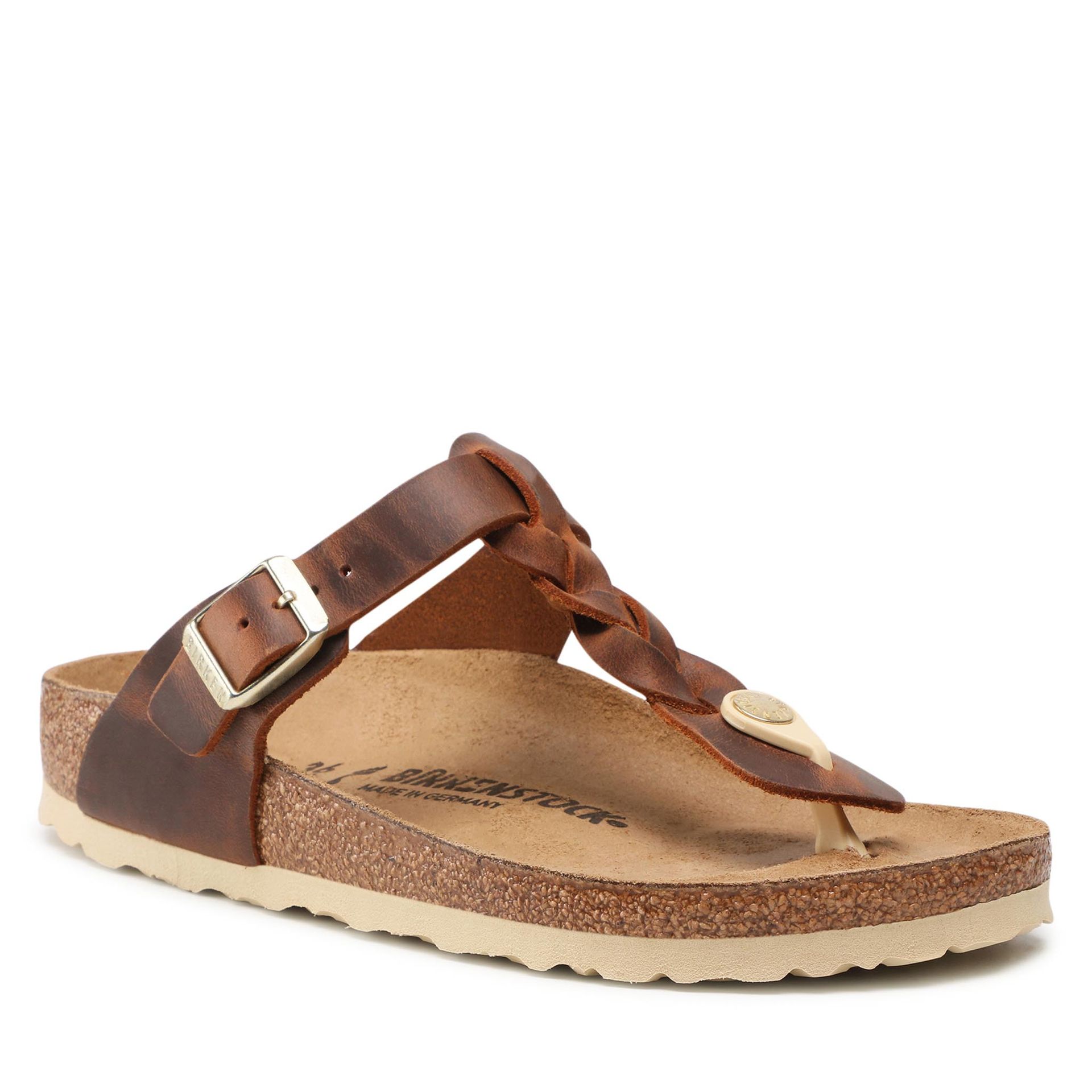Birkenstock Japonki Gizeh Braided 1021336 Cognac