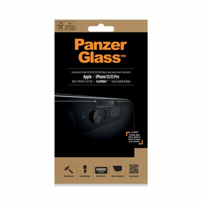 PanzerGlass iPhone 13/13 Pro antybakteryjne czarny camslider do etui prywatny P2748