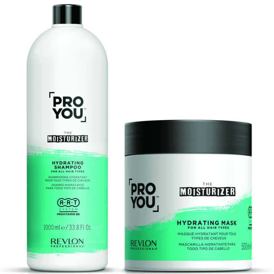 Revlon Professional ProYou Moisturizer Hydrating - zestaw nawilżający do włosów suchych szampon 1000ml i maska 500ml 85/zestaw