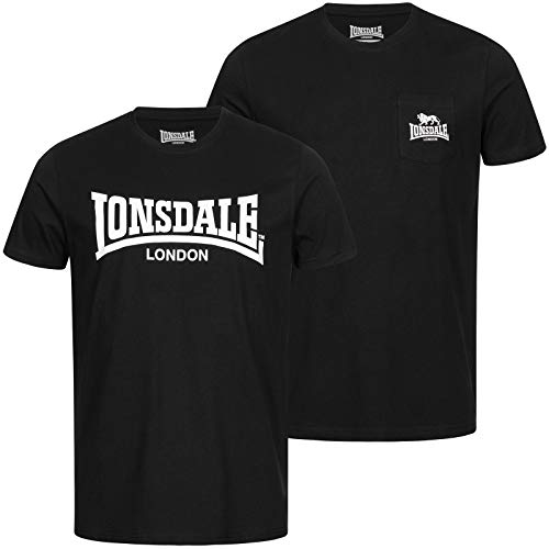 Lonsdale Męski t-shirt Sussex dwupak czarny czarny 3XL 115085