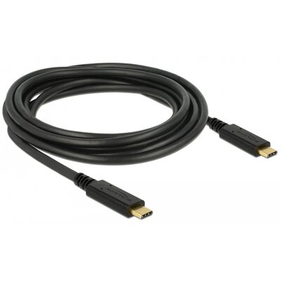Delock Kabel Usb-c M/M 2.0 3M Czarny E-marker