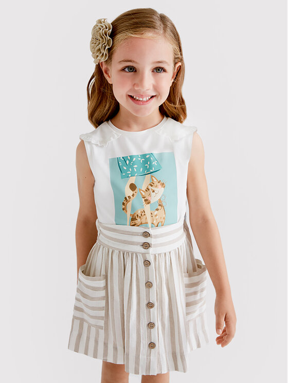 Mayoral Top 3051 Biały Regular Fit