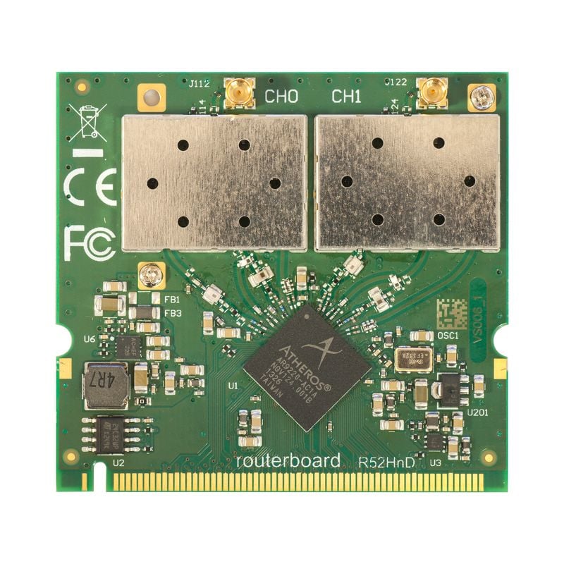 Mikrotik 802.11a/b/g/n High Power Dual Band MiniPCI card with MMCX R52HnD