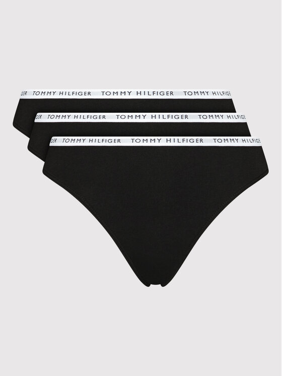 Tommy Hilfiger Komplet 3 par stringów UW0UW02829 Czarny