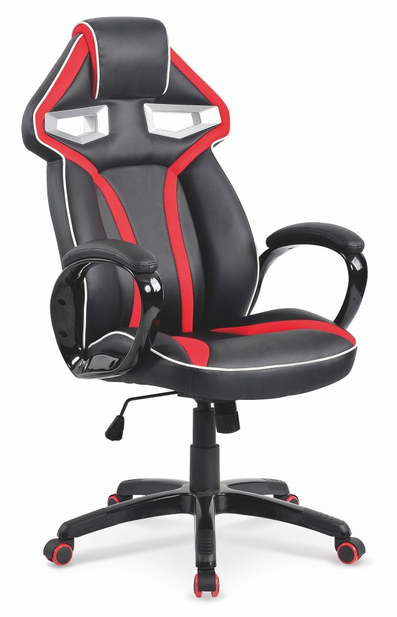 HALMAR Fotel gamingowy HONOR czarno-czerwony eco skóra / tkanina