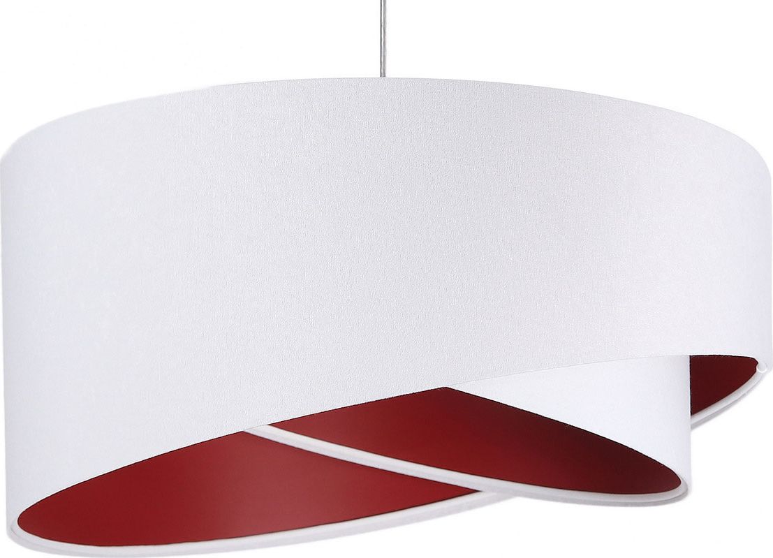 Lampa wisząca Lumes Biało-bordowa asymetryczna lampa wisząca - EX990-Rezi