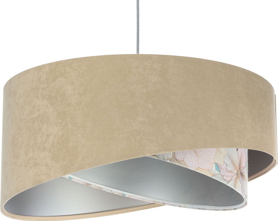 Lampa wisząca Lumes Beżowo-srebrna lampa wisząca z wzorem - EXX05-Nema