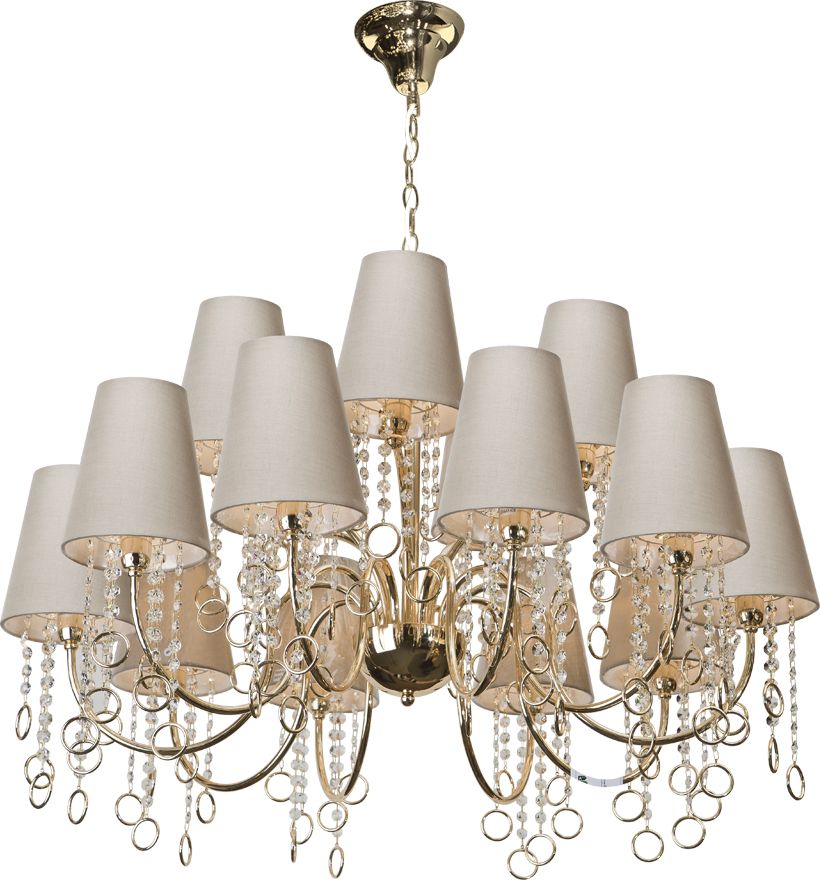 Lampa wisząca Witek Home Lampa wisząca kryształowa Golden Ring 5050/10+5