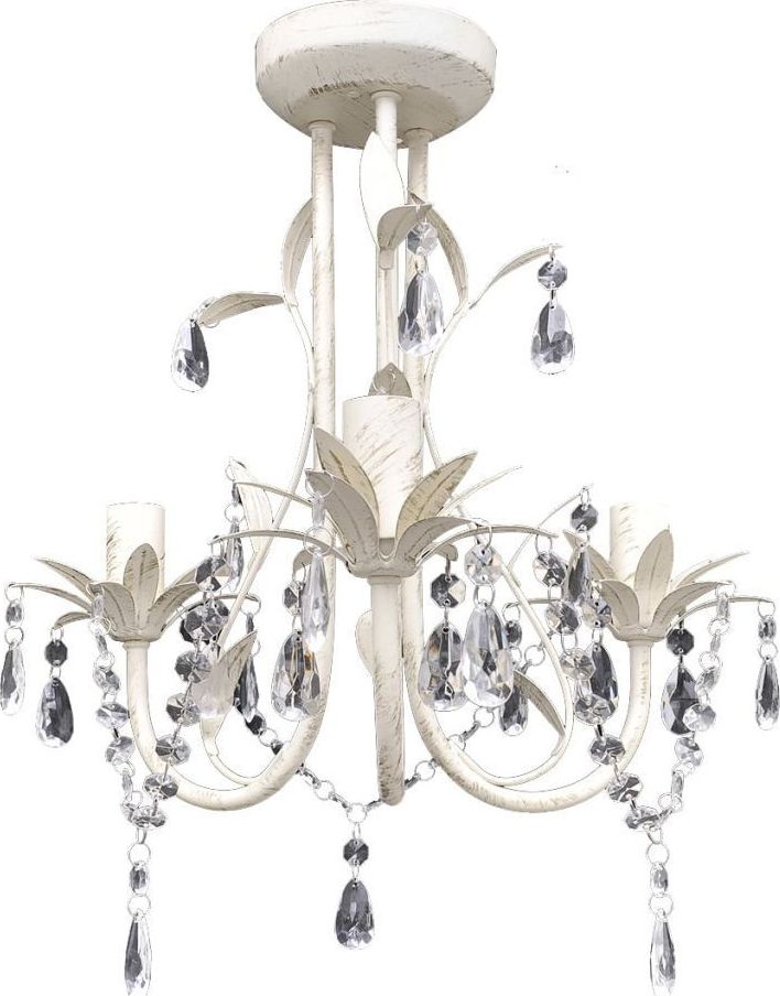 Lampa wisząca Lumes Biały szykowny żyrandol z kryształami - E970-Kings E11199vidaxl_240686 - 11199