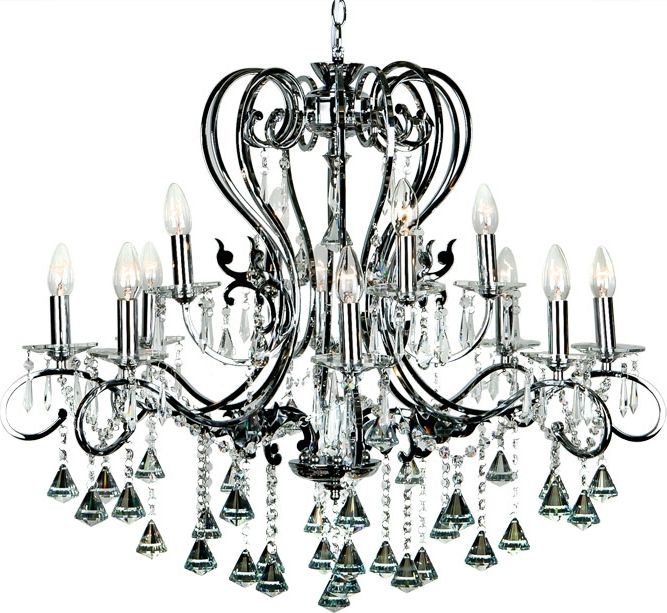 Lampa wisząca Witek Home Lampa sufitowa kryształowa Ampiro 12xE14 4765/8+4