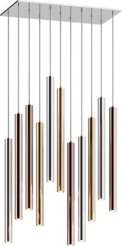 Lampa wisząca Zumaline LOYA Pendant P0461-11A-B5SC 11* 5 W LED 4950LM 3000 K chrome / french gold / antique copper metal