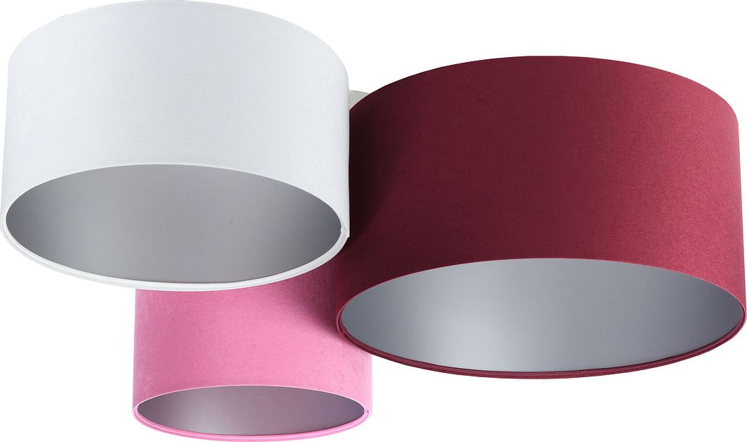 Lampa sufitowa Lumes Kolorowa plafoniada ze srebrnym wnętrzem abażura - EXX55-Oskel