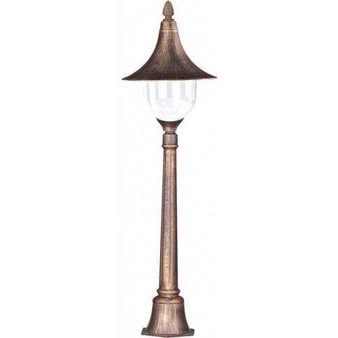 Czarno-złota lampa ogrodowa stojąca retro słupek B1-P30