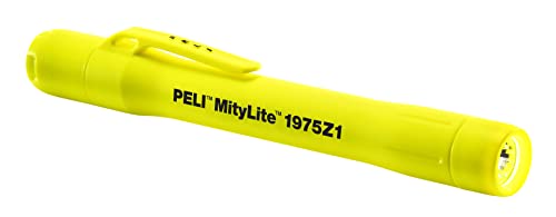PELI MityLite 1975Z1, Latarka kieszonkowa LED, ATEX dla strefy 1, certyfikat bezpieczeństwa, odporność na wodę (IPX4), kolor: żółty