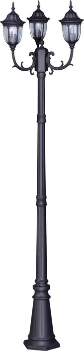 Czarna wysoka stojąca lampa ogrodowa potrójna - 14X S318 F3-R48