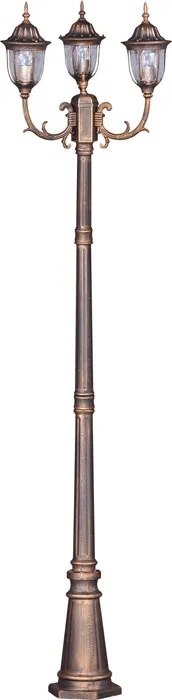 Czarno-złota klasyczna latarnia ogrodowa - 3X S318 K0-D07