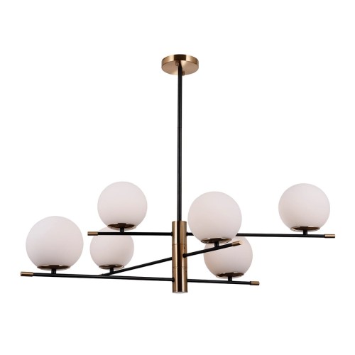 Italux Stelia lampa wisząca 6-punktowa czarna/antyczny brąz PND-43660-6