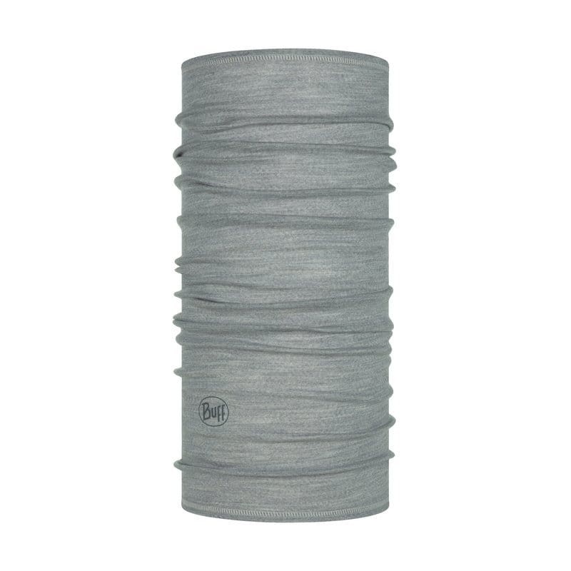 Chusta wielofunkcyjna z wełny merynosów Buff Merino Lightweight Solid Light Grey