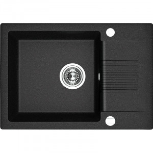 Laveo SBC 713T Zlewozmywak granitowy1 komora z p$757ociekaczem Wymiary 440x650x185 mm Wymiar szafki 500 mmWyko$758czenie czarneW zestawie z syfonem Space Saving i korkiem automatycznym