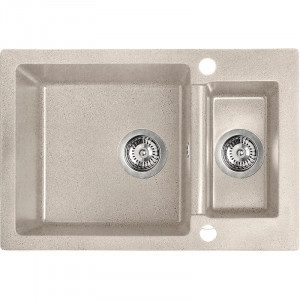 Laveo SBC 430T Zlewozmywak granitowy1,5 komoryWymiary 440x650x195 mm Wymiar szafki 700 mmWyko$605czenie be$606W zestawie z syfonem Space Saving i korkiem automatycznym