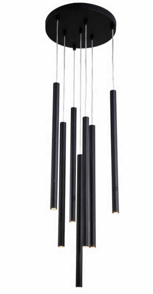 Light Prestige Lampa wisząca LUNGO 7 pkt. czarna LP-894/7P BK-0