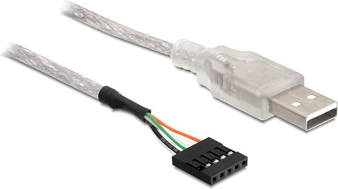 Delock USB zew. - USB wew., 0.7m, Biały 83078
