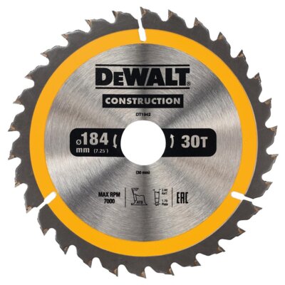 DeWalt DT1942 Tarcza Tnąca Do Drewna 184mmx30mm