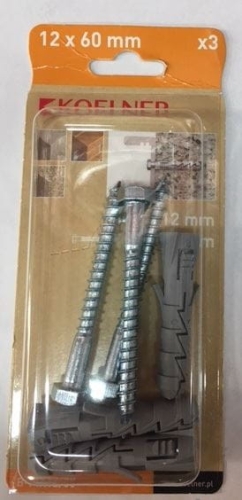 SINIAT Kołek rozporowy KOELNER 12x60 z wkrętem 8x80 FIX12/80 3szt
