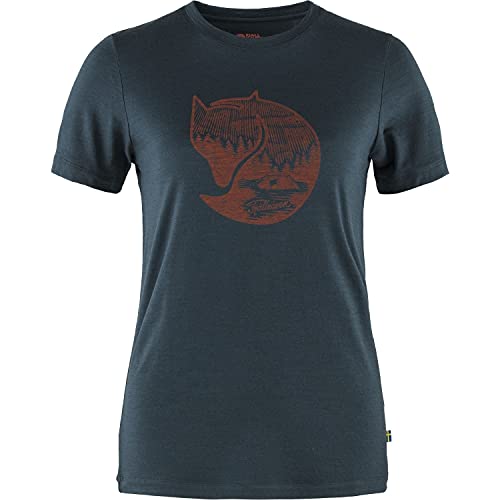 Fjallraven Abisko Fox SS Wool Top Women, dark navy XS 2021 Koszulki treningowe z krótkim rękawem F84118-555-XS