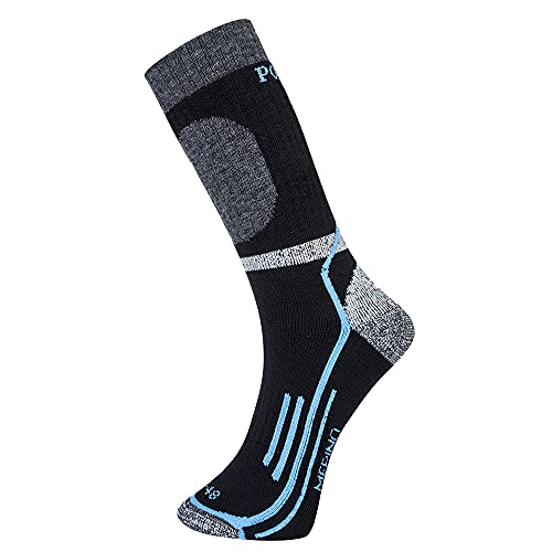 Portwest SK34 Skarpety zimowe Merino, Czarny, Regularny, Rozmiar 44-48