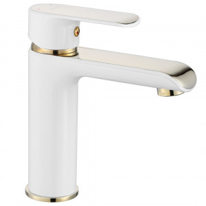 Rea B9919 Bloom White/Gold Bateria umywalkowa niska