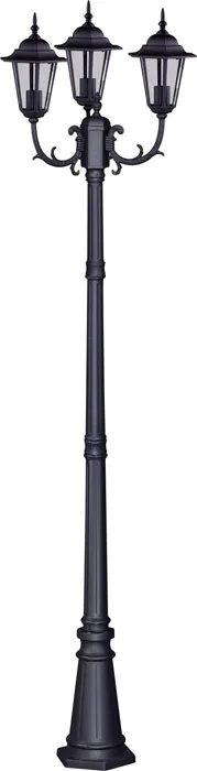 Czarna wysoka latarnia ogrodowa potrójna - 3X S325 W1-R93