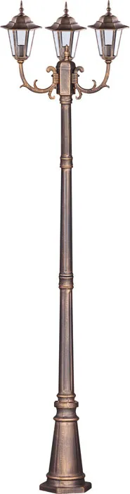 Czarno-złota lampa ogrodowa stojąca potrójna - 4X S325 T7-P17