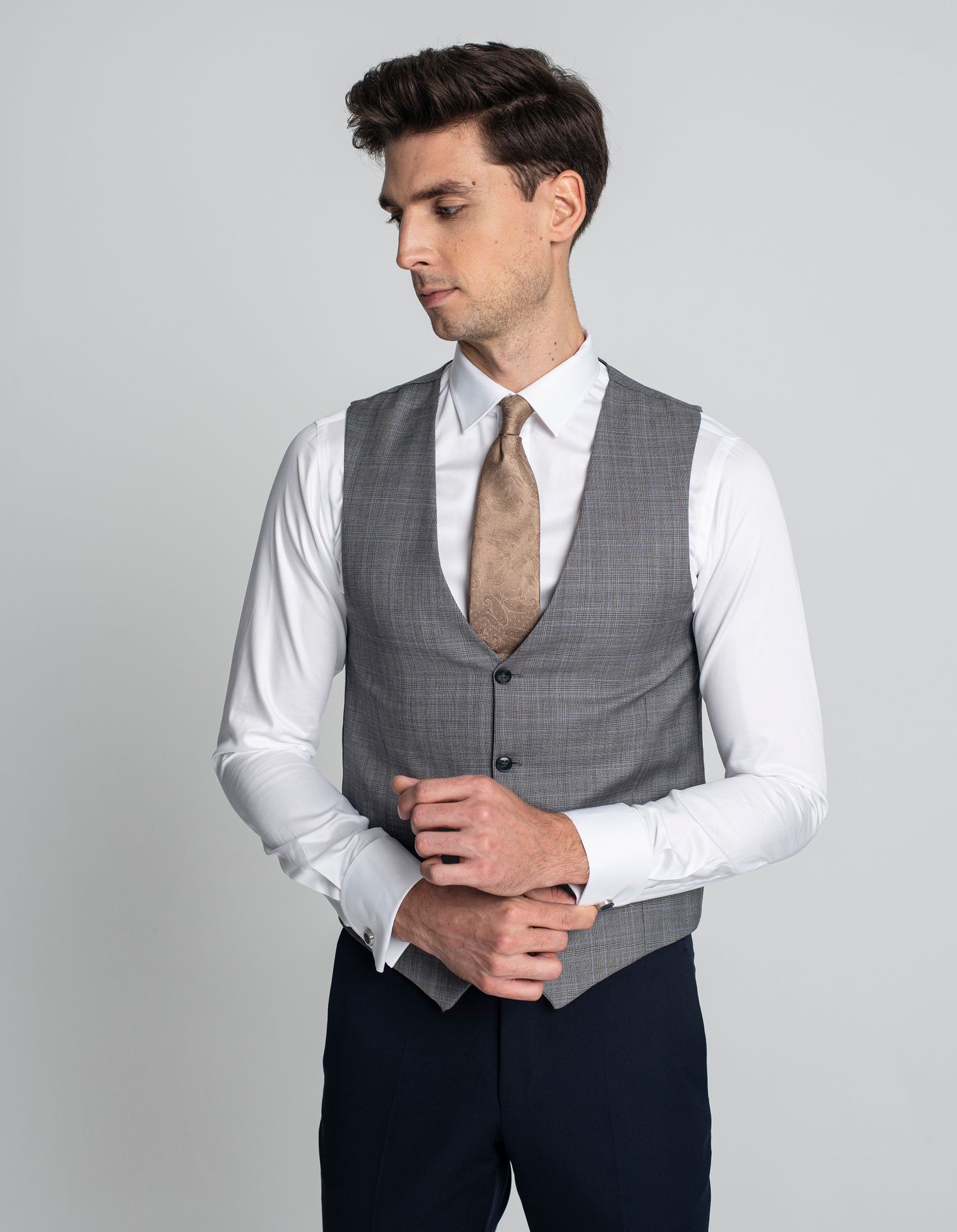 Borgio kamizelka artena slim fit szary