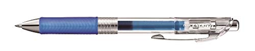 Pentel BL77TLE-CX EnerGel Pure długopis żelowy z mechanizmem naciskowym, średnica kulki 0,7 mm = grubość kreski 0,35 mm, do wielokrotnego napełniania, 12 sztuk, niebieski