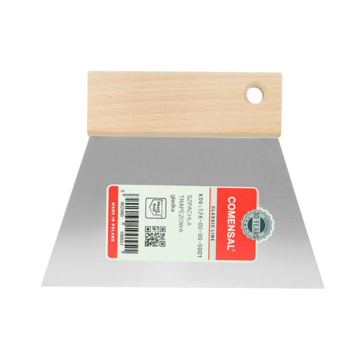 Szpachla trapezowa 15 cm nierdzewna z uchwytem COMENSAL