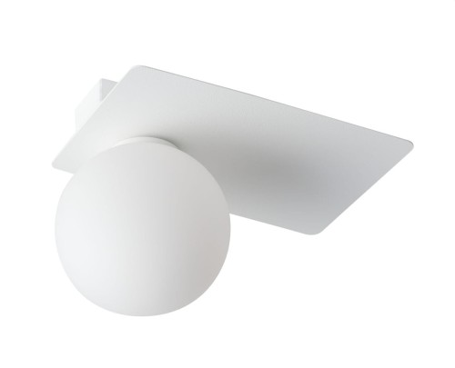 Sigma krótka biała lampa sufitowa z okrągłym kloszem ARGON 1 prostokąt 33272 pojedyncza lampa na sufit klosz szklana kula 33272