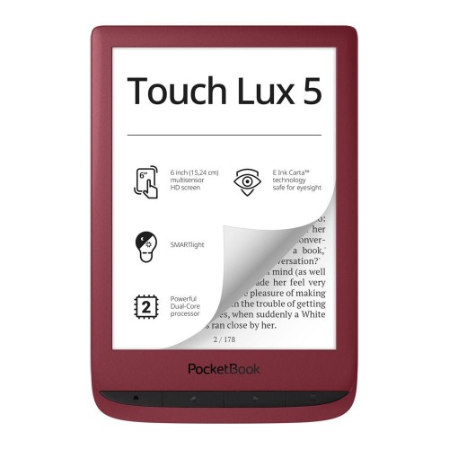 PocketBook 628 Touch Lux 5 Czerwony