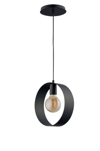 Sigma czarna lampa wisząca z okrągłym kloszem HAPPY 1 32280 metalowa lampa sufitowa na 1 żarówkę 32280