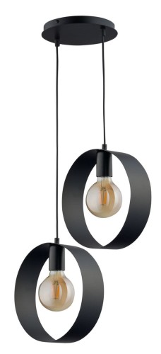 Sigma Stylowa lampa wisząca biura i domu HAPPY E27 60W szer. 38cm czarny 32281