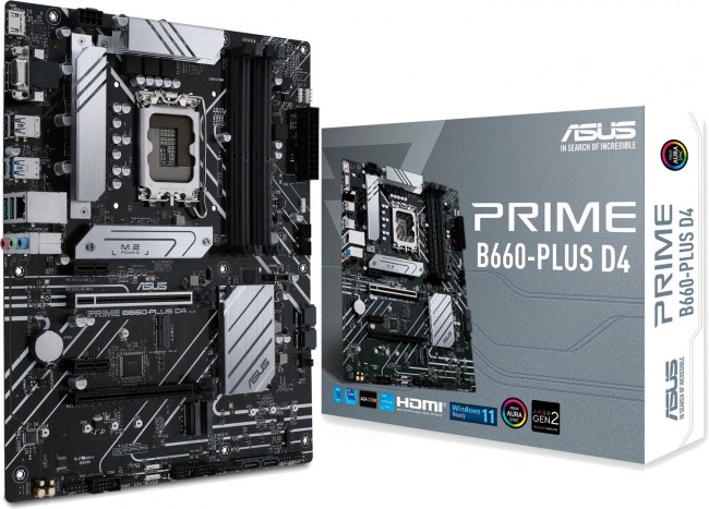 Asus Płyta główna PRIME B660-PLUS D4 s1700 4DDR4 DP/HDMI M.2 ATX PRIME B660-PLUS D4