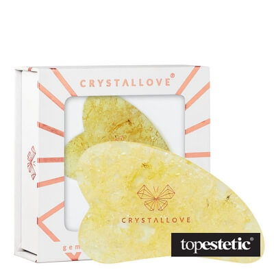 Crystallove Crystallove Płytka do Masażu Twarzy Gua Sha z Bursztynu Cytrynowego Oczyszcza z toksyn, poprawia krążenie 1 szt.