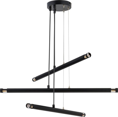 Sigma minimalistyczny czarny żyrandol do salonu 33379 MELODY 6 prosta lampa sufitowa metalowe rurki 33379