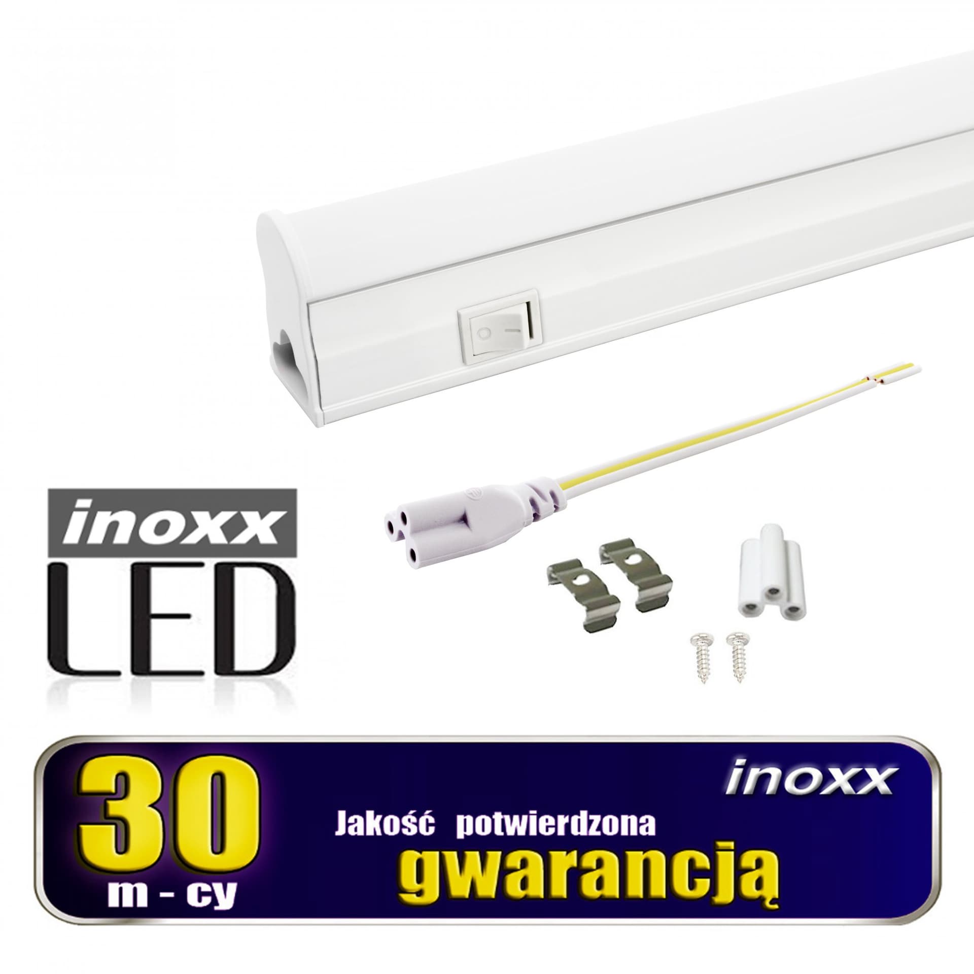 Świetlówka led liniowa t5 90cm 14w on/off neutralna 4000k lampa natynkowa zintegrowana z oprawą