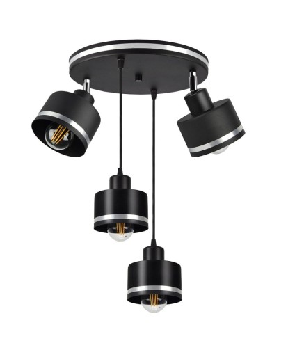 Candellux Wama lampa wisząca 4-punktowa czarna/chrom 34-00507 34-00507