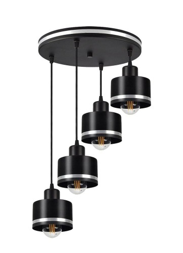Candellux Wama lampa wisząca 4-punktowa czarna/chrom 34-00491 34-00491