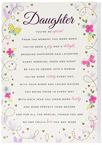 Heartfelt Wishes Sentimental Birthday Card Daughter - 23 x 15 cm - królewskie wydanie
