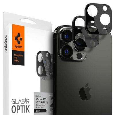 Spigen Nakładka na obiektyw Optik.Tr do Apple iPhone 13 Pro/13 Pro Max Czarny